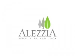 Logotipo Alezzia Móveis em Aço Inox