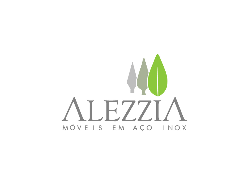 Logotipo Alezzia Móveis em Aço Inox