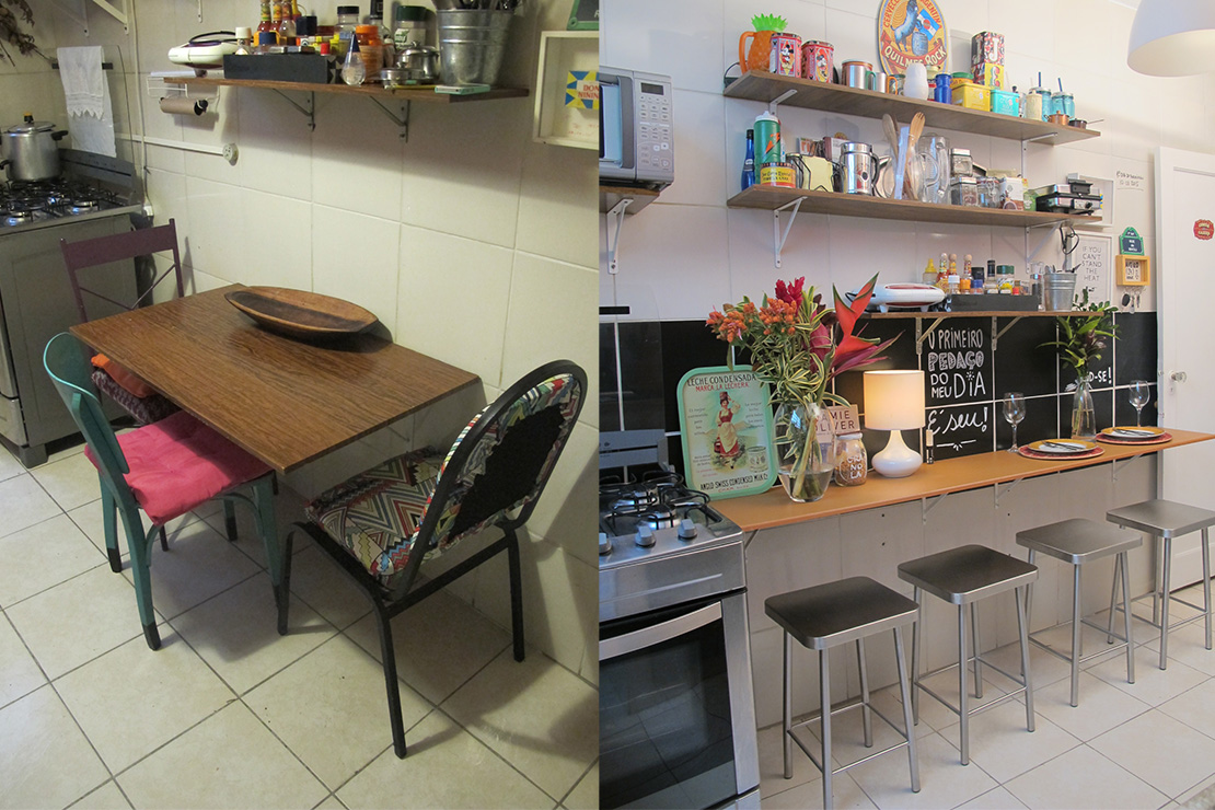 banquetas de inox, banqueta para cozinha, reforma cozinha, decoração cozinha, antes e depois