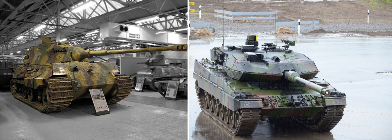 Comparativo secondo world war tank with modern tank tiger vs leopard