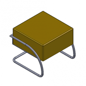 Puff Alezzia moderno em 3D para Revit MAX Sketchup Modo Lighwave Cinema4D OBJ DXF